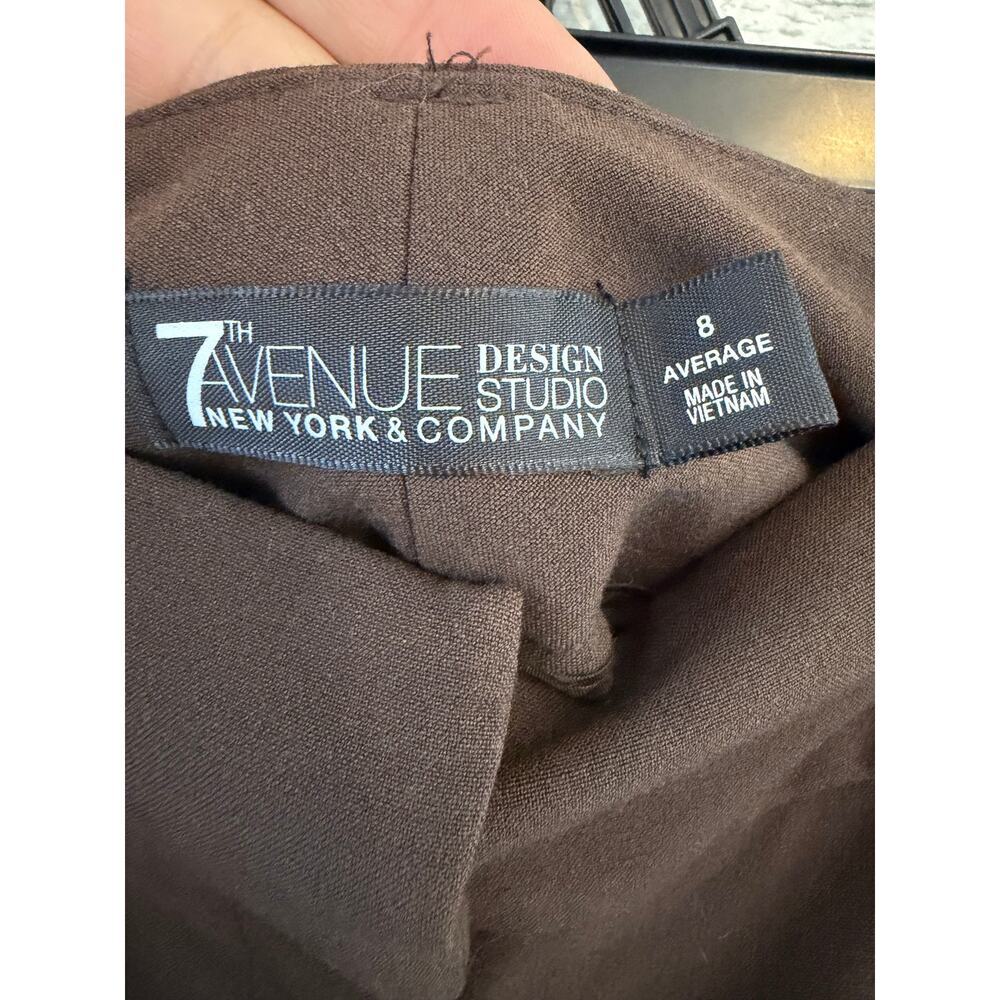 7th Avenue NY & Company Brown Dress Pants Size 8 Straight Leg Career Work - Picture 3 of 7